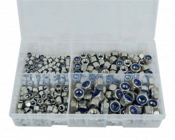 Assorted A2 Grade Stainless Steel Nylon Insert Nuts (250)
